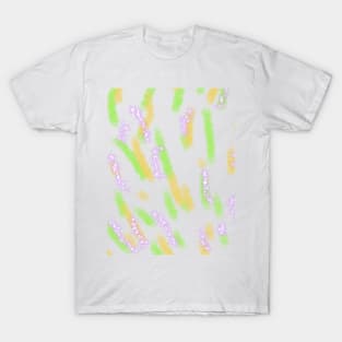 Green yellow watercolor lines art T-Shirt